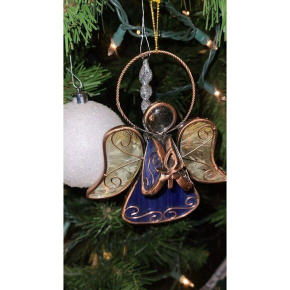 Stained Glass suncatcher angel Window Art Ornament blue - Picture 3 of 4